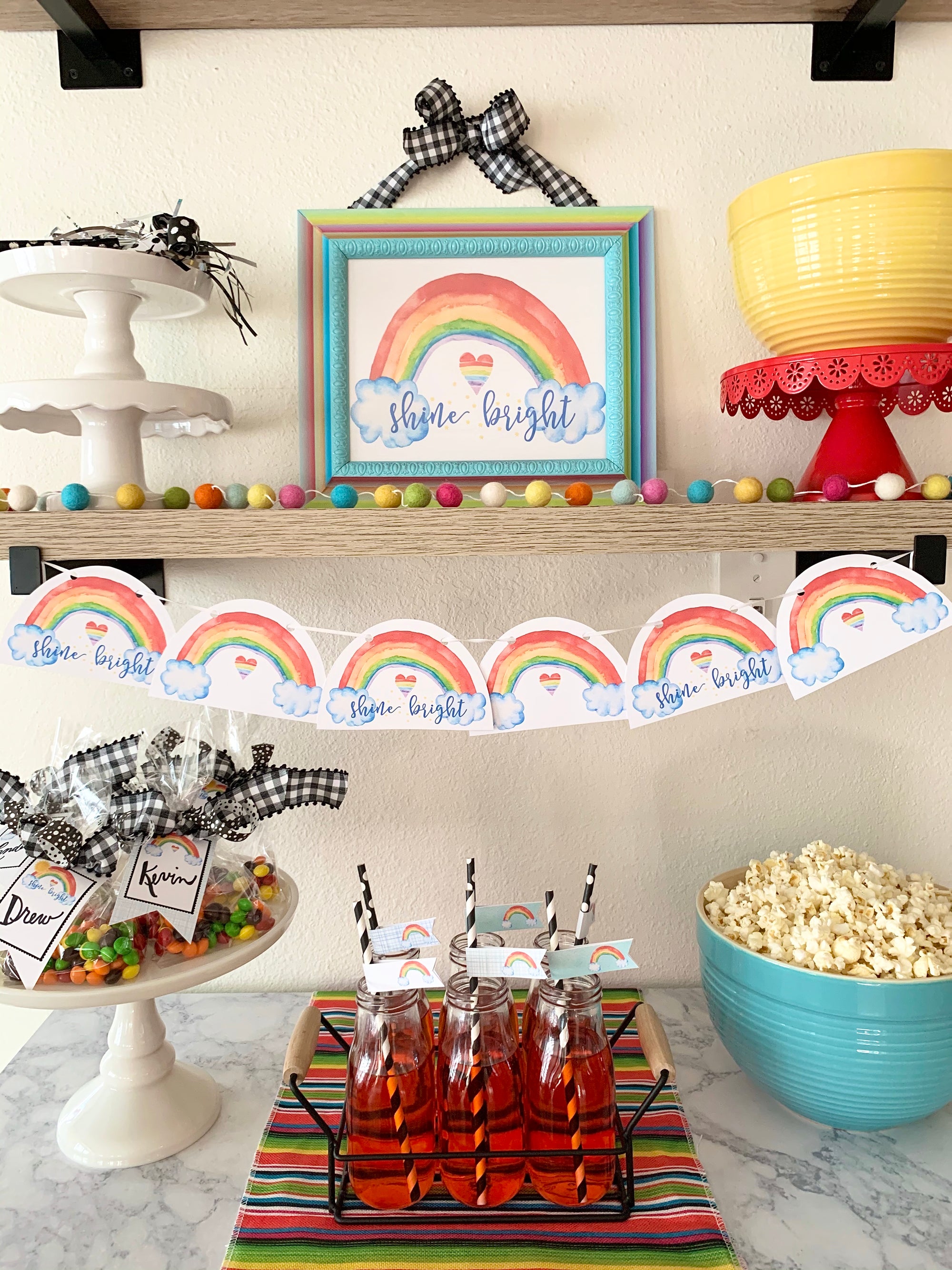 Printable Rainbow Party Package, Printable Rainbow Party Decorations, Instant Download Rainbow Party by SUNSHINETULIPDESIGN