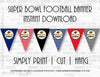 Printable SUPER BOWL party banner, Printable Tailgate Super Bowl Party, Superbowl Sunday Banner, Football Banner by SUNSHINETULIPDESIGN - Sunshinetulipdesign
