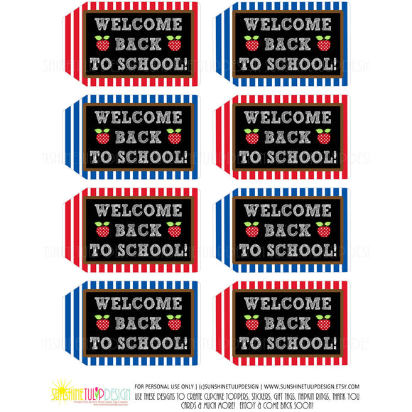Printable Welcome Back to School Tags, Welcome Teacher Appreciation Tags by Sunshinetulipdesign