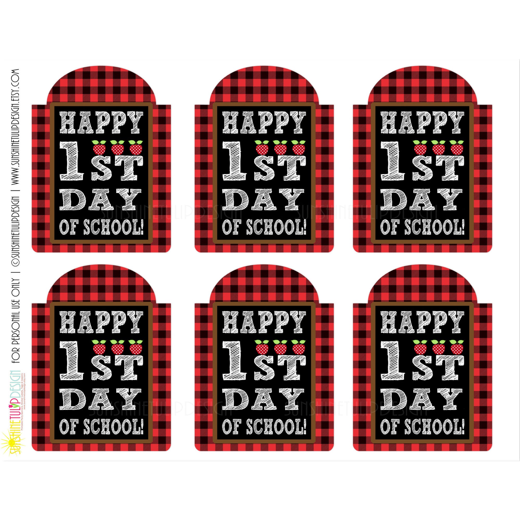 Printable Welcome Back To School Gift Tags, Happy 1st Day Back to School Printable Teacher Appreciation Tags by SUNSHINETULIPDESIGN - Sunshinetulipdesign - 1