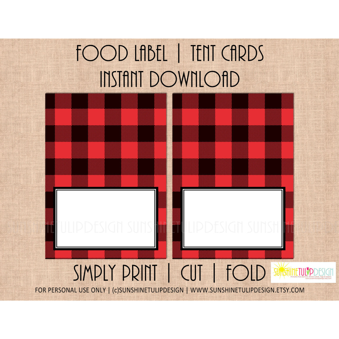 Printable Buffalo Plaid Food Label Tent Cards, Christmas, Holiday & Al - Sunshinetulipdesign printable-buffalo-plaid-food-label-tent-cards-christmas-holiday-al-sunshinetulipdesign
