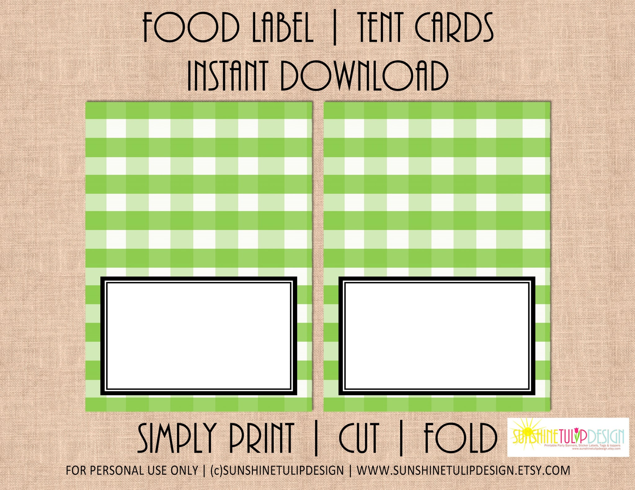 tent cards printable Printable Food Label Tent Cards Apple Green Buffalo Plaid Christmas, Holiday & All Occasion by SUNSHINETULIPDESIGN