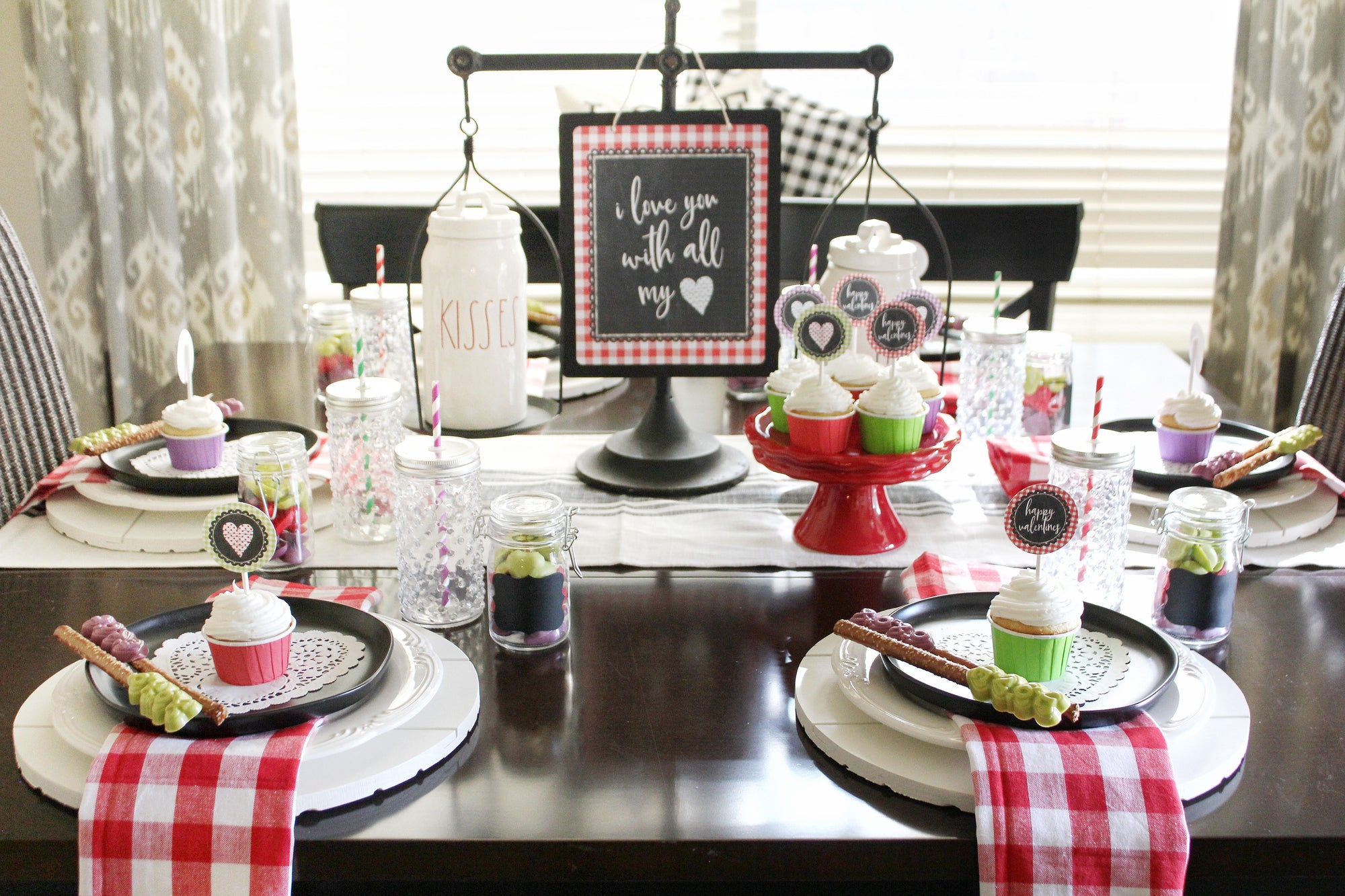 Printable Valentines Party Collection Decor, Printable Valentine's Day Party Decorations, Instant Download Valentines Party by SUNSHINETULIPDESIGN