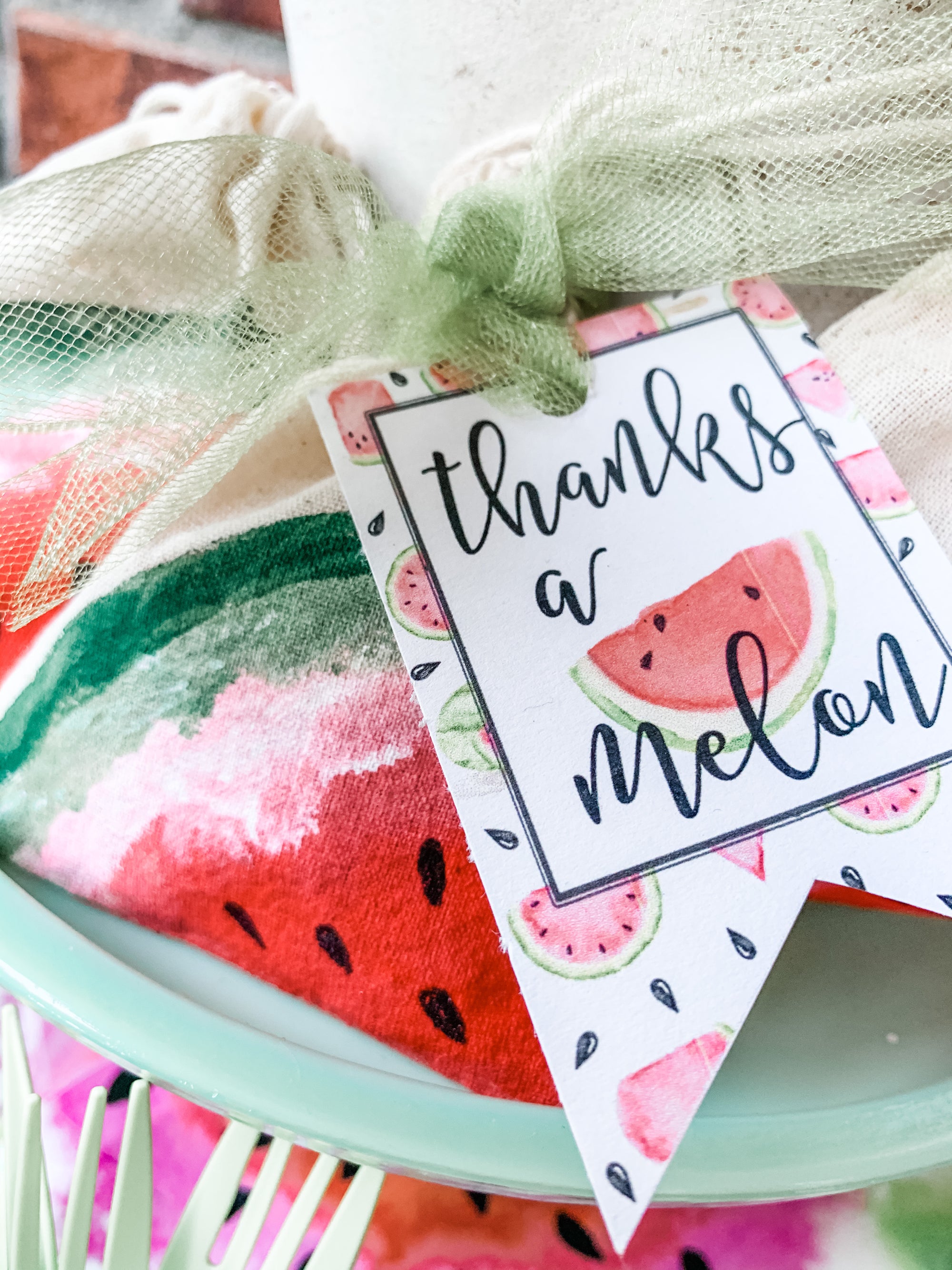 Printable Watermelon Party Decorations, Printable One in a Melon Birthday Decorations, Printable Fruit Birthday Decorations by SUNSHINETULIPDESIGN