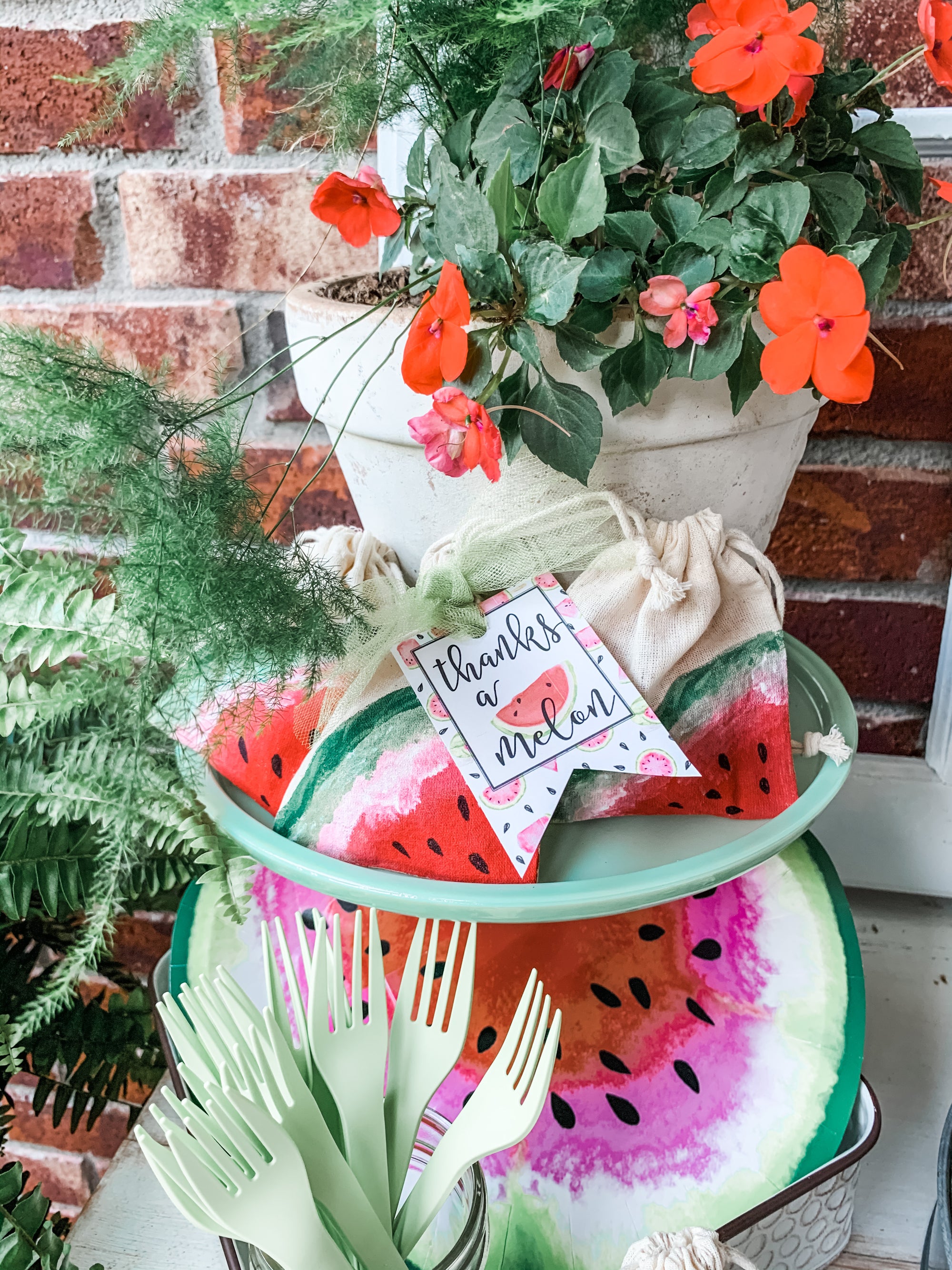 Printable Watermelon Party Decorations, Printable One in a Melon Birthday Decorations, Printable Fruit Birthday Decorations by SUNSHINETULIPDESIGN